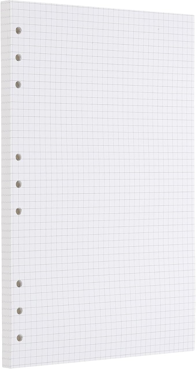 PATIKIL Grid Refill Paper 9-Ring Binder Loose Leaf Planner Filler Paper Planner Inserts, 80 Sheets/160 Pages, Lined-DeskLoop Office