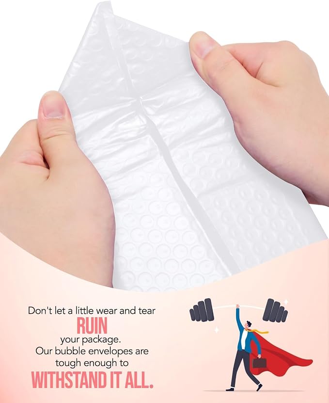 GSSUSA White Bubble Mailers 6x10 Small Padded Envelopes 1000 Pack, Strong - Image 6