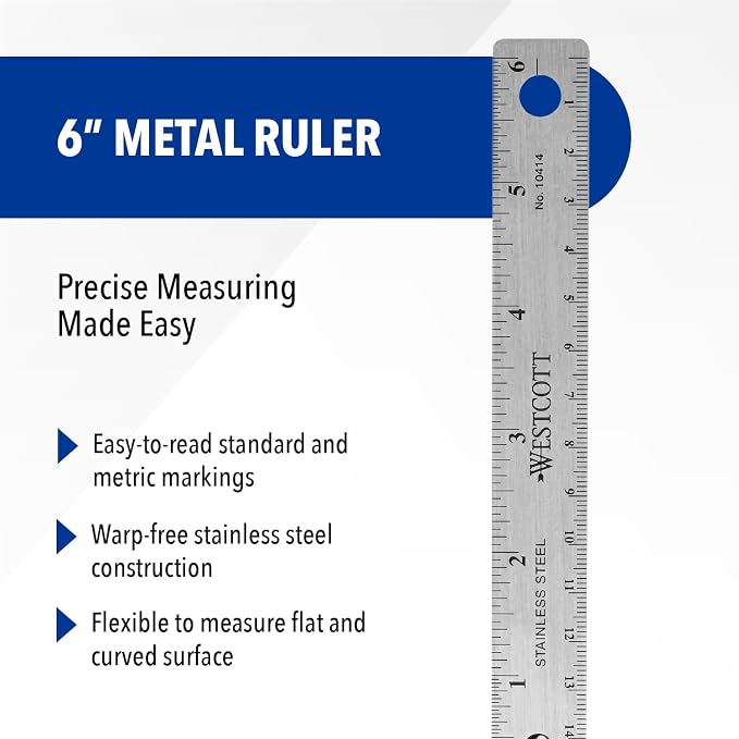 Westcott 10414 Stainless Steel Metal Ruler - Image 2