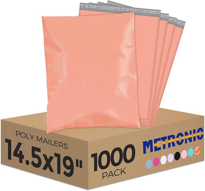 Metronic Poly Mailers 14.5x19 1000 Pcs, Medium Size Shipping Bags by METRONIC