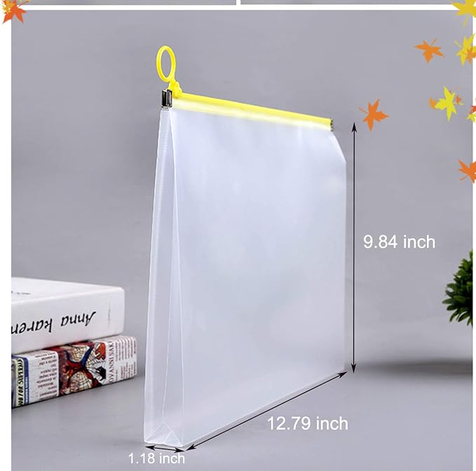 9x12 Clear Zip Plastic Envelopes File Document Paper Holder Pack of 12 - Image 2