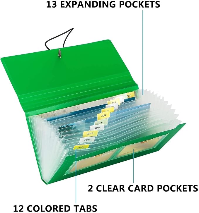 SEEKIND Expanding File Folder 4 Pack, 10.4' 5.5' Receipt Organizer Folder - Image 3