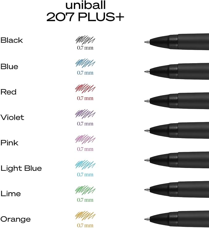 uniball™ 207 Plus+ Retractable Gel Pens, Medium Point, 12 Pack - Image 5