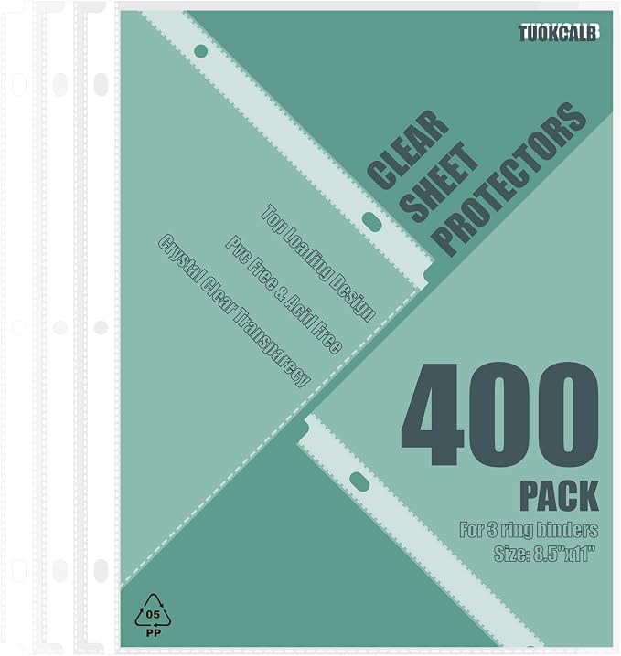 400 Pack Clear Sheet Protectors by Unknown