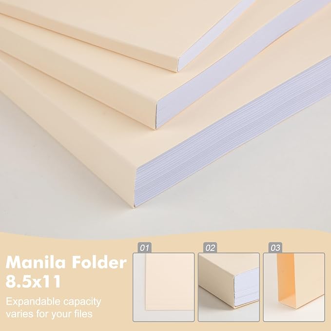 Manila File Folder, 1/3-Cut Tab, Letter Size, Manila Folders - Image 3
