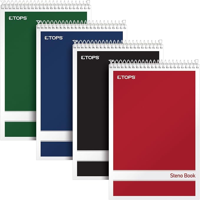 TOPS Steno Pads 4 Pack, Gregg Rule by TOPSProducts