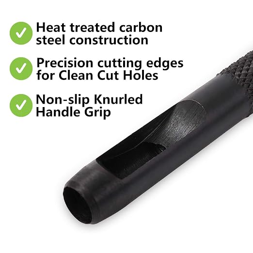 Spurtar Hollow Punch Set 9 Pieces 2.5-10.0mm Leather Punch Set Kit | Heavy Duty - Image 3