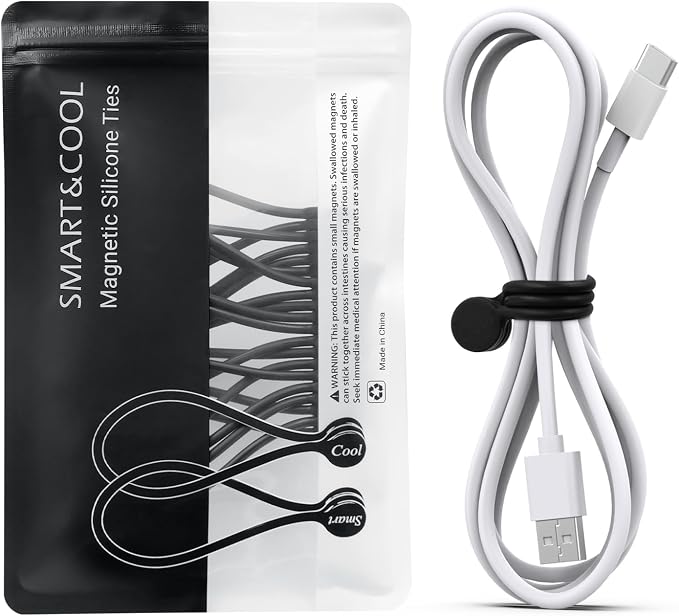 SMART&COOL Reusable Silicone Magnetic Cable Ties by SMARTCOOL