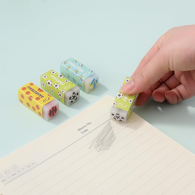 18 Pack Kawaii Ball Erasers for Kids, Colorful Jelly Erasers for School Supplies and Art Projects-DeskLoop Office