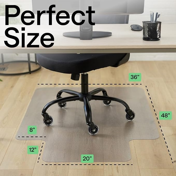 GORILLA GRIP Slip Resistant Clear Office Chair Mat - Image 6