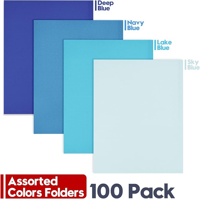 100 Pack 2 Pocket Folders, Letter Size 8.5" x 11" Folders - Image 4