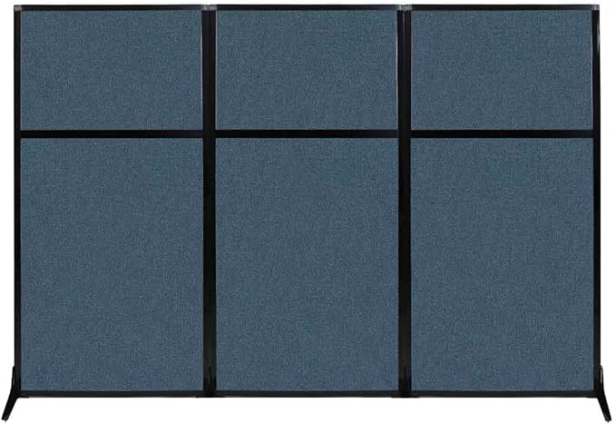 Versare Workstation Partition | Portable Wall Divider | Modern Office Cubicle | Free Standing Privacy Screen | Flexible Work Space | 99" x 70" Caribbean Fabric Panels-DeskLoop Office