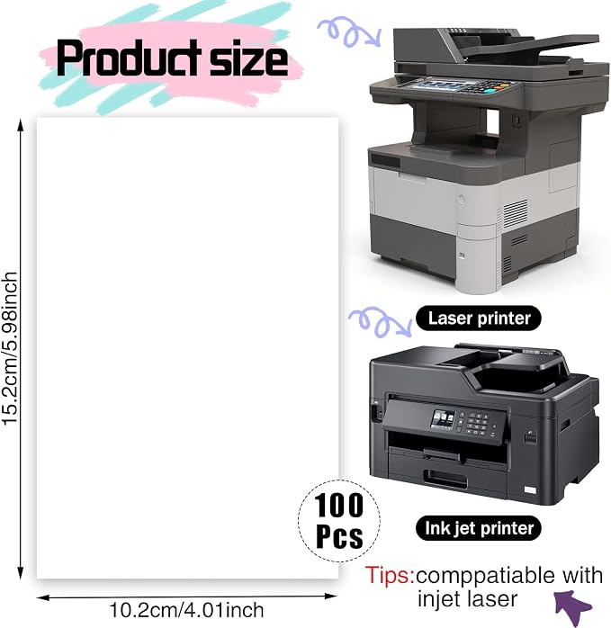 100 Pack 4x6 Cardstock Paper, 80lb White Blank Index Cards Thick Paper - Image 2