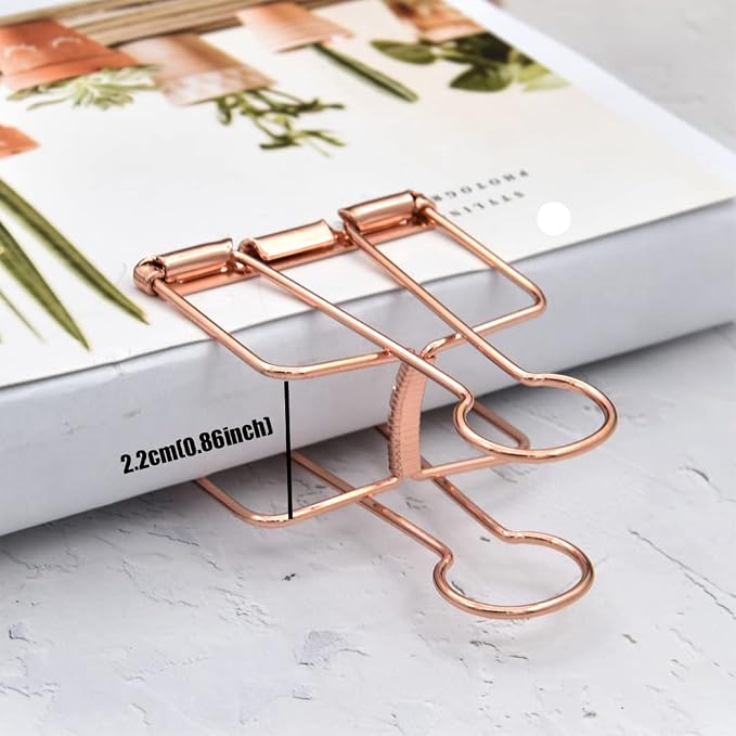 Extra Large Binder Clips 2 Inch, Big Paper Clamps Rose Gold - Image 5