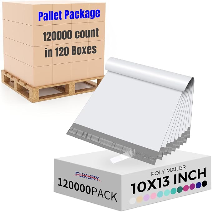 Fuxury 120000pcs 10x13" Poly Mailers, Waterproof Shipping Bags by Fuxury