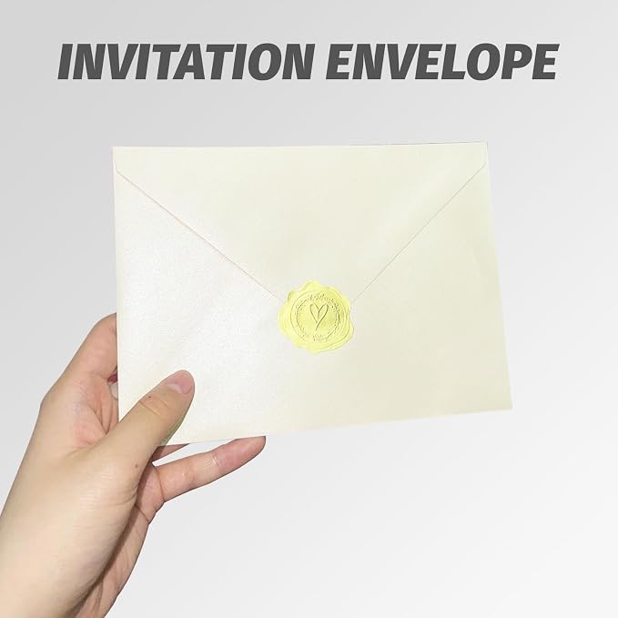 YINUOYOUJIA 50 PCS Pearl Ivory Envelopes A7, 5 x 7 Ivory Shimmer Envelopes - Image 7