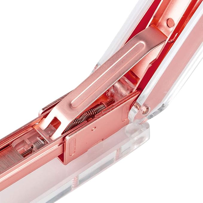 Elegant Ultra Clear Acrylic Rose Gold Desktop Stapler - Image 3
