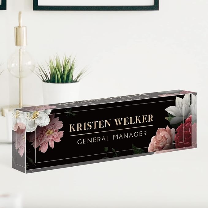 Personalized Office Name Plate for Desk, Custom Employee Appreciation Gifts by Custom