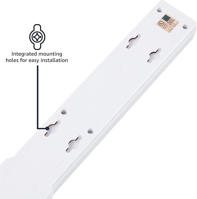 Amazon Basics Surge Protector Power Strip, 6-Outlet, 790 Joules, LED Indicator, 6ft Extension Cord, White-DeskLoop Office