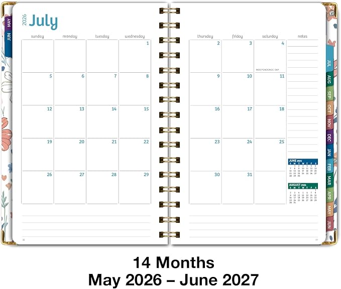 HARDCOVER Academic Year 2026-2027 Planner: 14 Months 5.5"x 8" Daily Weekly - Image 5