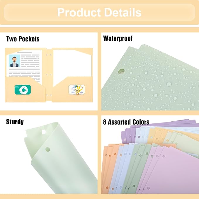 EOOUT 24pcs 3 Hole Punch Folders - Image 4