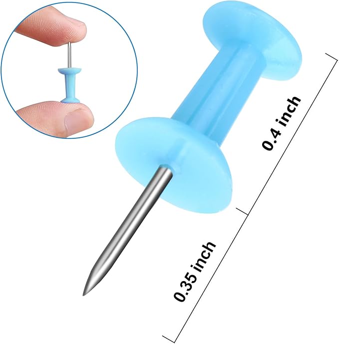 Push Pins Macarone Thumb Tacks Standard Pushpins Steel Point and Plastic Head - Image 2