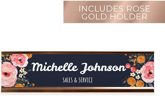 Personalized Floral Name Plate/Custom Floral Desk Sign - Image 2