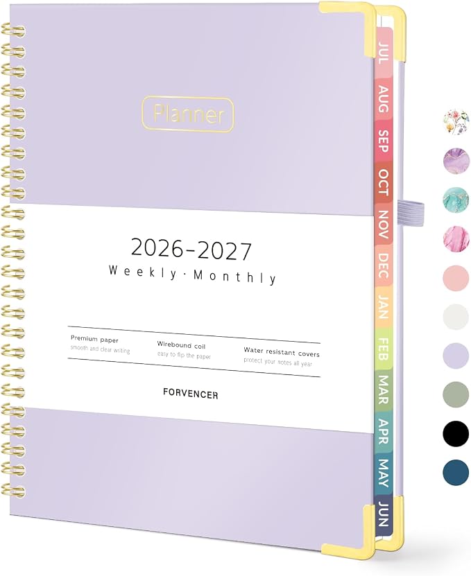 Forvencer Academic Planner 2026-2027, Hardcover Calendar Planner Weekly & by Forvencer