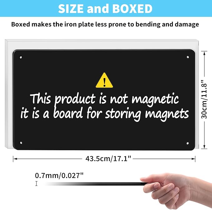 17.7" x 11.8" 2 Pack Black Metal Magnetic Board - Image 2