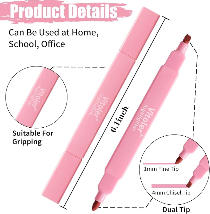 Piochoo Highlighters, Chisel Tip Bible Pens, Pastel Markers - Image 3