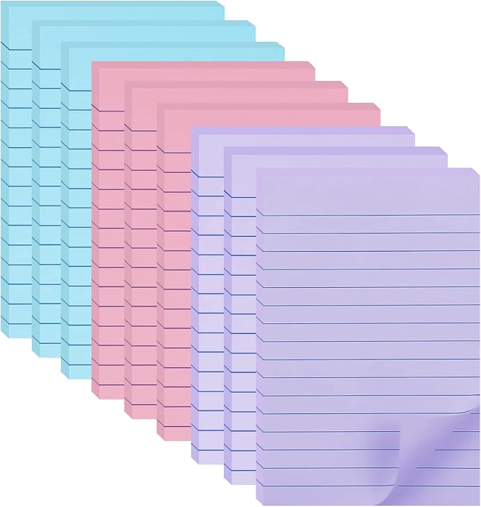 9 Pack Lined Sticky Notes 4X6 in Post Sticky Notes by HQCME