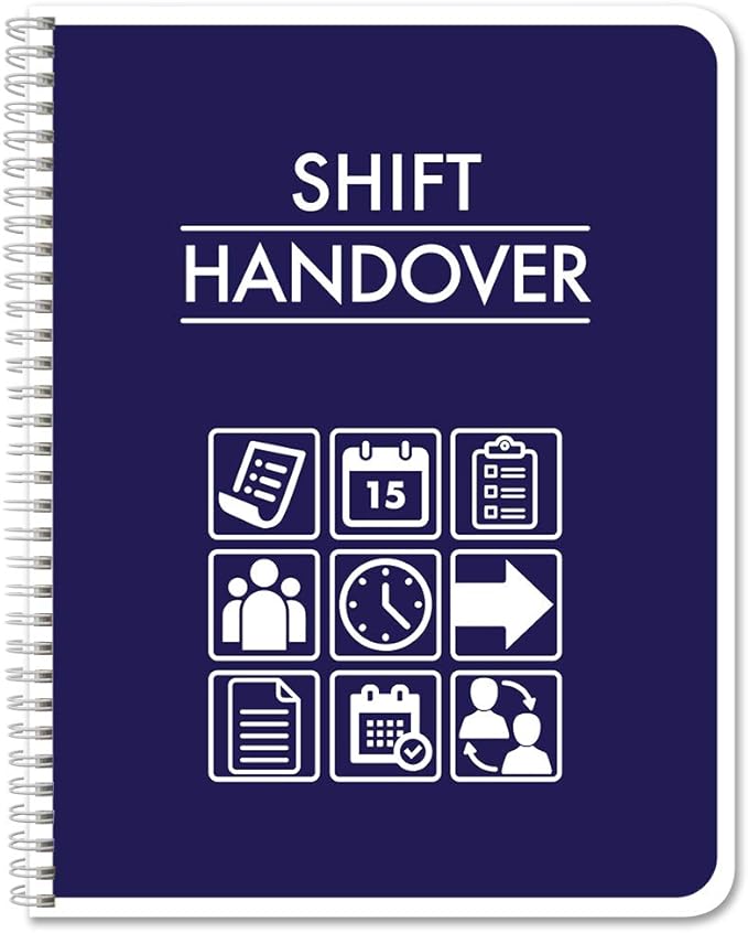 BookFactory Shift Handover Log Book Nurse Shift Hand Over Communications by BookFactory