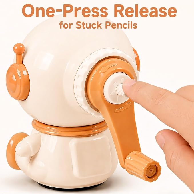 Cute Capybara-Shaped Astronaut Manual Pencil Sharpener, Hand Crank Desktop - Image 6