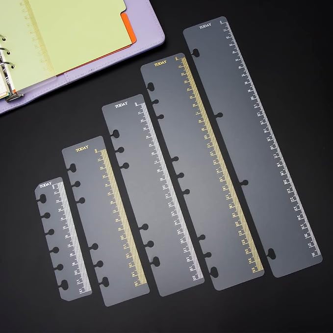 10pcs B5 Binder Dividers Ruler Gold Hot Stamping 25cm Scale 9 Holes Gilding - Image 7