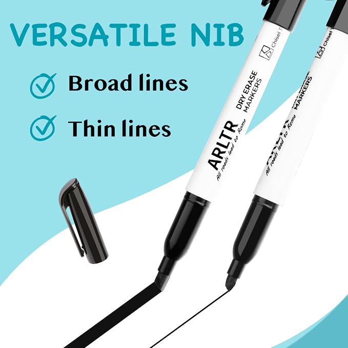 ARLTR Dry Erase Marker Bulk Set, Chisel Tip, Low Odor, - Image 3