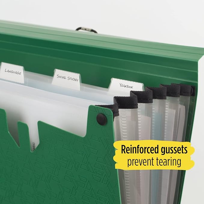 Five Star 6 Pocket Expanding File Organizer, Plastic Expandable File Folders - Image 2