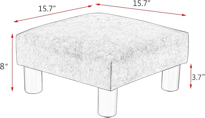 Joveco Small Footstool Ottoman Upholstered PU Leather Square Footrest Ottomans Small Foot Rest for Desk Couch Living Room Bedroom Office (Brown)-DeskLoop Office