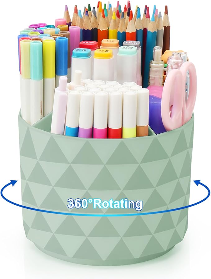 Desk Organizer, 360-Degree Rotating Pencil Pen Holders by NUOZME