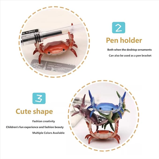 8 Pack Desk Crab Pen Holder, Creative Weightlifting Crab Pencil Stand Holder - Image 4