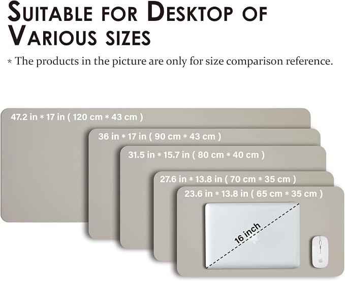 Large Desk Mat - 47.2"x 17" Non-Slip PU Desk Pad - Image 5