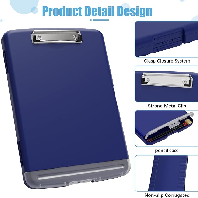 Hongri Clipboard with Storage with Pen Holder, Folder Nursing Clip Board 8.5 x - Image 2