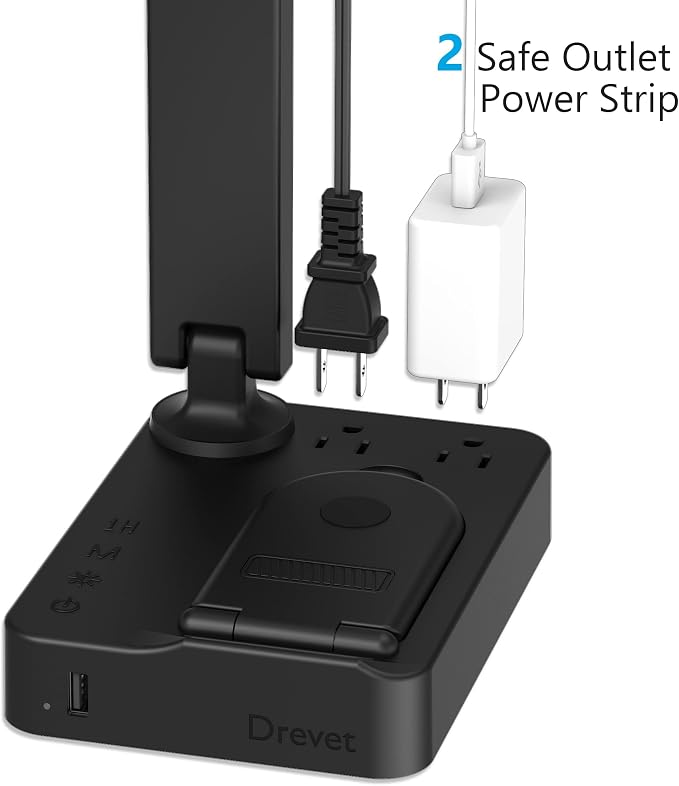 Drevet LED Desk Lamp with Wireless Charger, Desk Table Light with USB Charging - Image 5