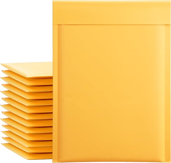 UCGOU Kraft Bubble Mailers 7.25x12 Inch Usable Size 7.25x11 Inch 40 Pack Yellow by UCGOU