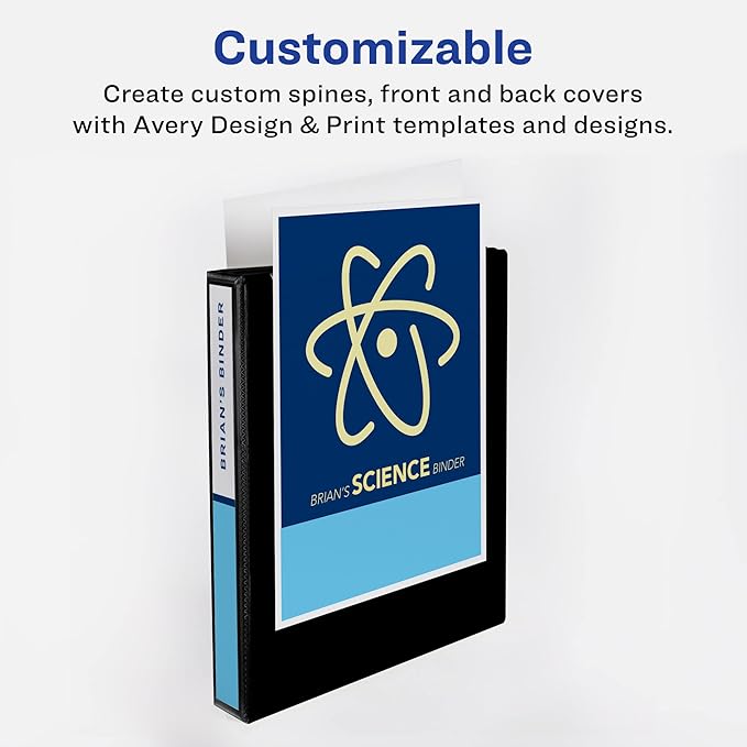 Avery Standard View 3 Ring Binder, 0.5" Round Rings, 100-Sheet Capacity - Image 3