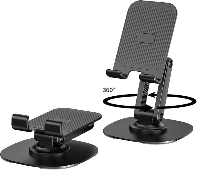 360° Rotating Cell Phone Stand for Desk, Adjustable & Foldable Phone Holder by CXTX
