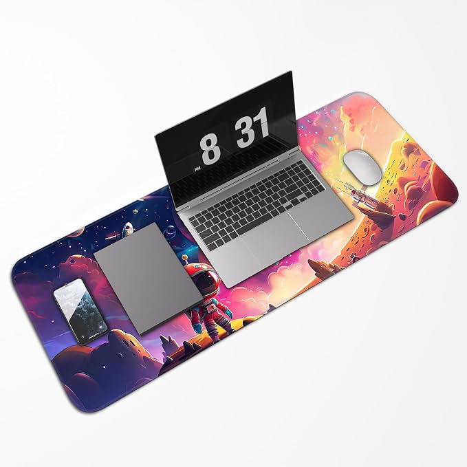 Gaming Mouse Pad, Non-Slip Rubber Band Stitched Edge, Astronaut Planet Space - Image 5