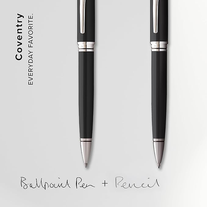 Cross Coventry Black Lacquer Pen and Pencil Gift Set-DeskLoop Office