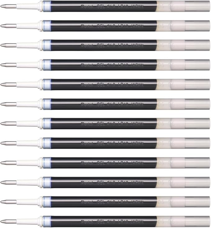 Pentel Refill Ink for EnerGel Liquid Gel Pen, Bold Line, Metal Tip, Box of 12 - Image 6