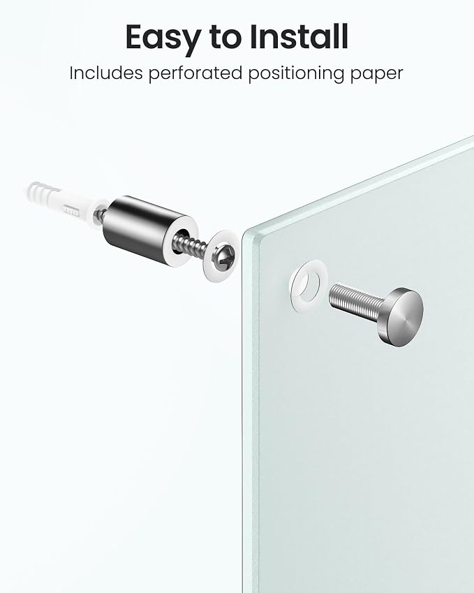 VUSIGN Magnetic Glass Dry Erase Board, Frosted Surface White Board Includes - Image 4