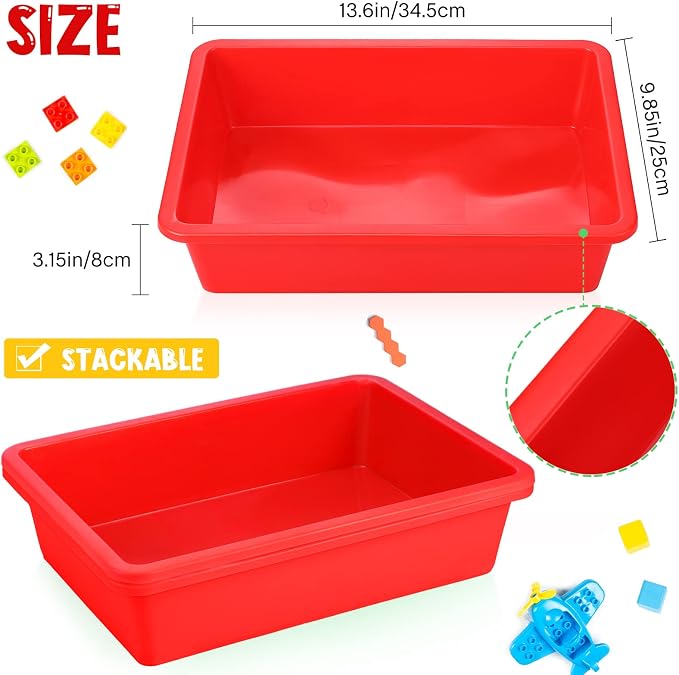 Hoteam 10 Pcs Flat Storage Organizer Tray Bin Paper Tray - Image 3
